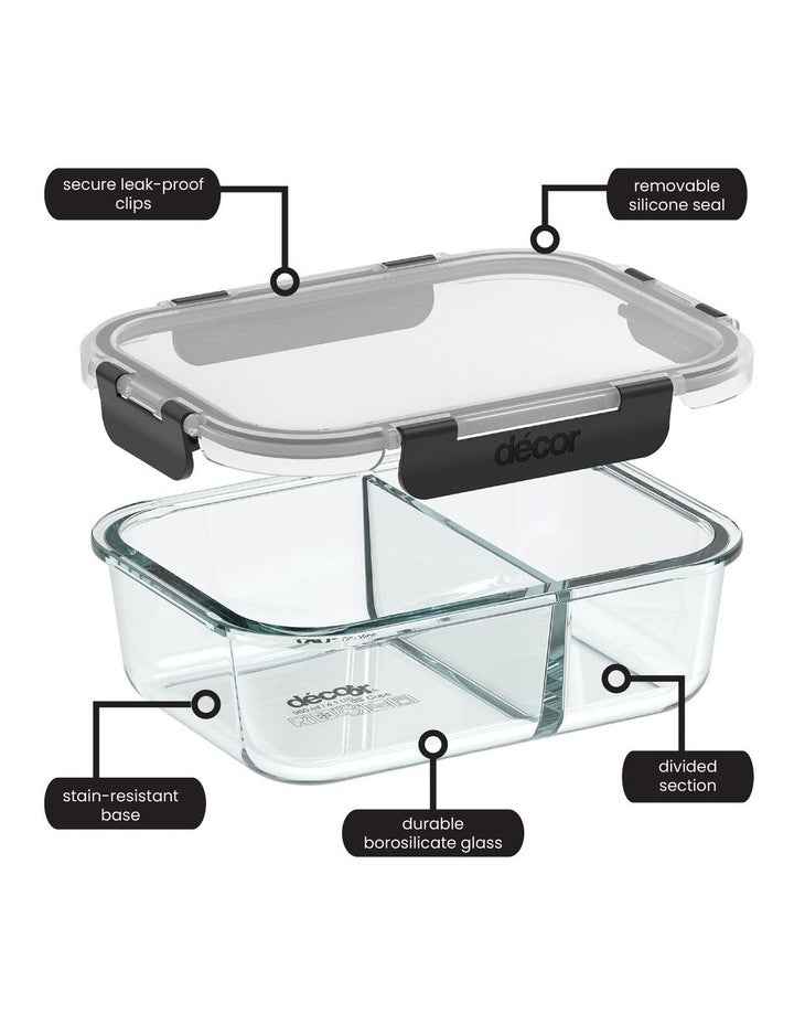 Premium Glass Clips Split Oblong 980ml in Multi