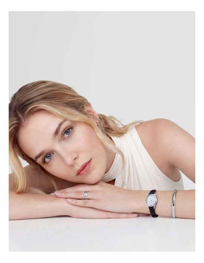 Ophelia Mini 22mm Black Leather Steel Watch