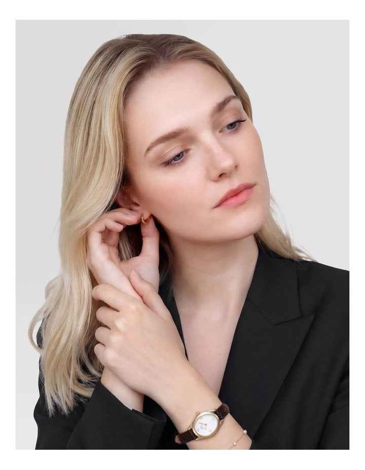 Ophelia Mini 22mm Brown Leather Gold Watch