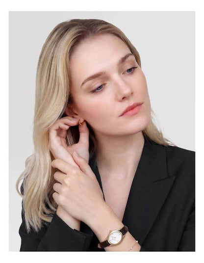 Ophelia Mini 22mm Brown Leather Gold Watch