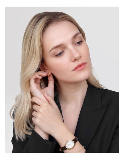 Ophelia Mini 22mm Brown Leather Gold Watch