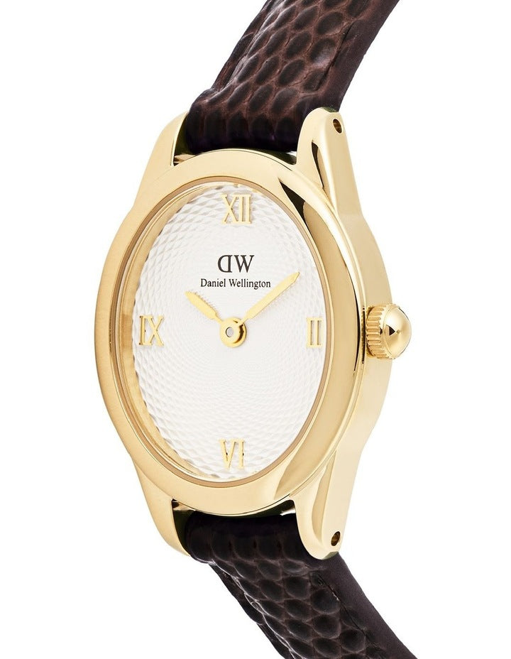 Ophelia Mini 22mm Brown Leather Gold Watch