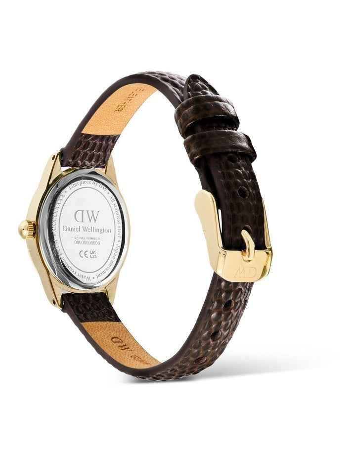 Ophelia Mini 22mm Brown Leather Gold Watch