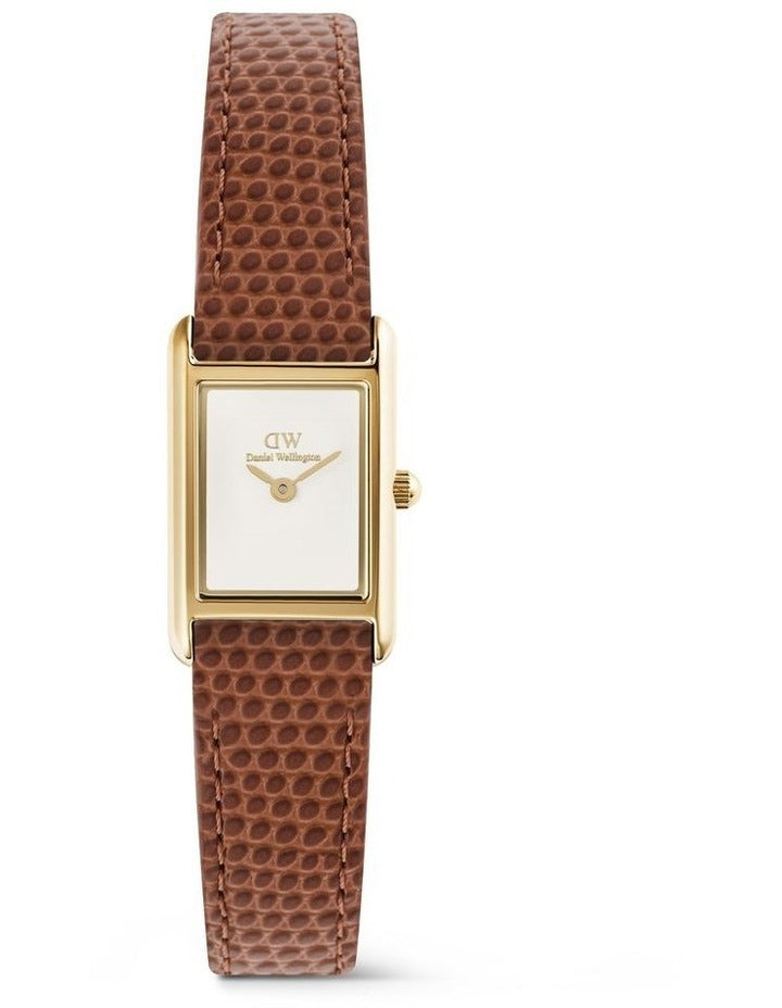 Bound Mini 17mm Brown leather Gold Watch