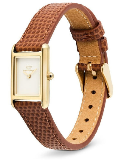 Bound Mini 17mm Brown leather Gold Watch