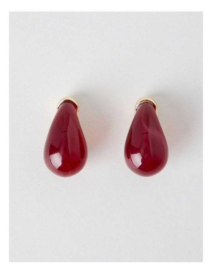 Teardrop Earrings in Burgundy