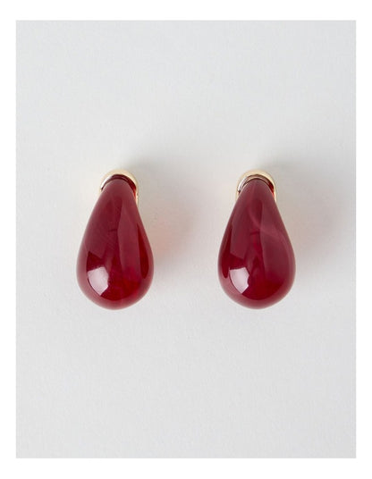 Teardrop Earrings in Burgundy