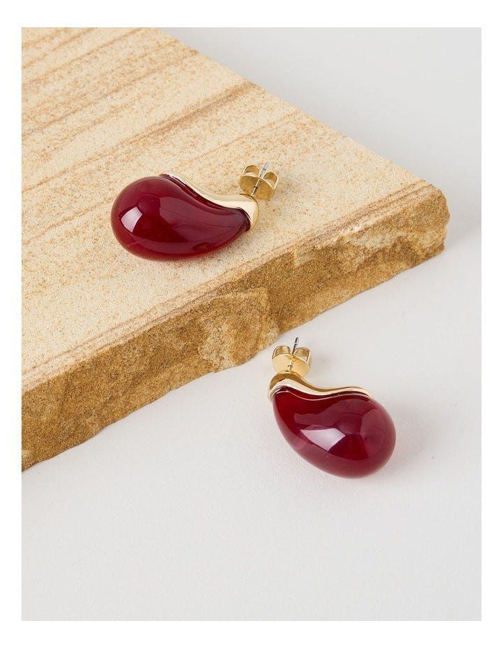 Teardrop Earrings in Burgundy