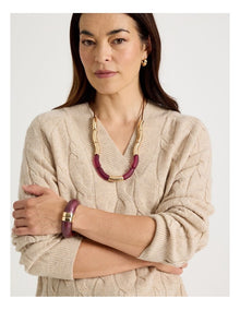 Hinged Bangle in Burgundy