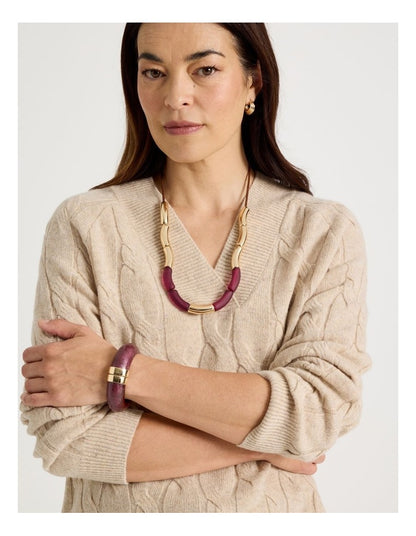 Hinged Bangle in Burgundy
