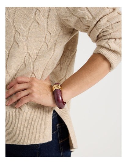 Hinged Bangle in Burgundy