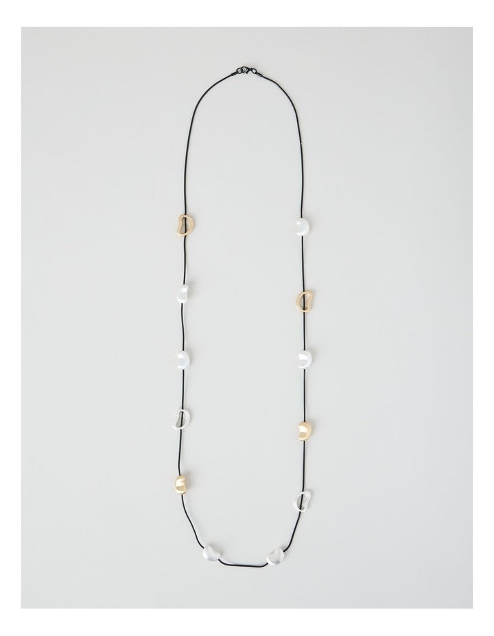 Two Tone Open Bead Necklace