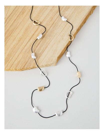 Two Tone Open Bead Necklace