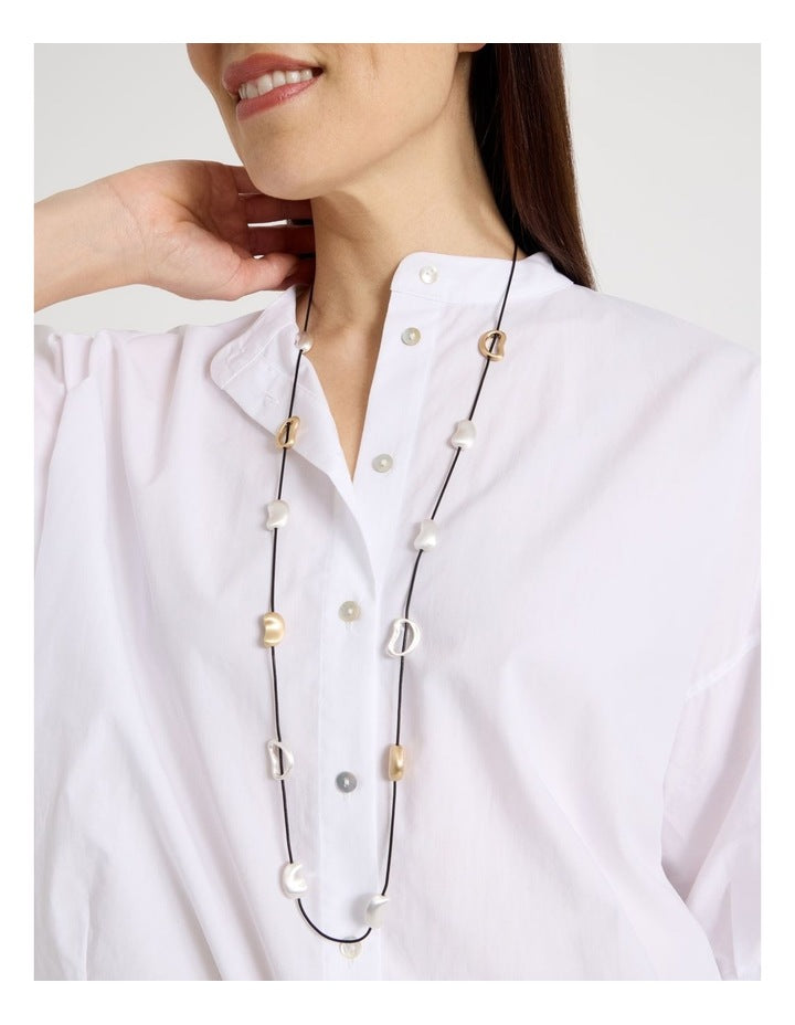 Two Tone Open Bead Necklace