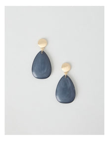 Smooth Resin Drop Earring in Blue