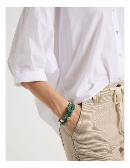 Green Square Bead Bracelet