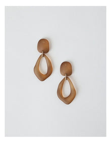Organic Drop Earrings in Brown