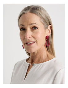 Organic Drop Earrings in Burgundy