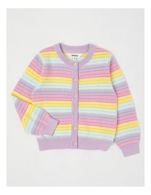 Summer Cardigan With Wavy Stripes in Rainbow