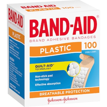 Band-Aid Plastic Strips 100 pack