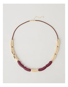 Curved Bead Necklace in Burgundy