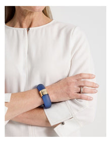 Hinged Bangle in Navy