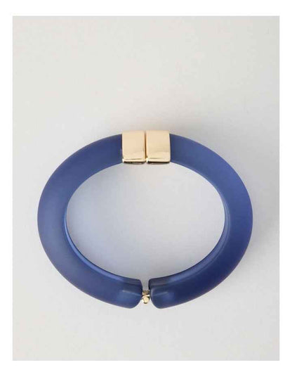 Hinged Bangle in Navy