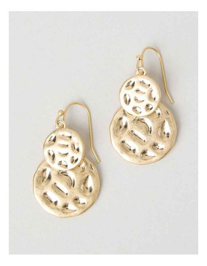 Hammered Earrings in Gold