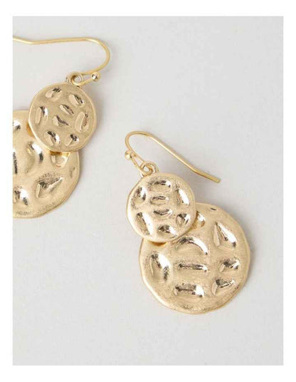 Hammered Earrings in Gold
