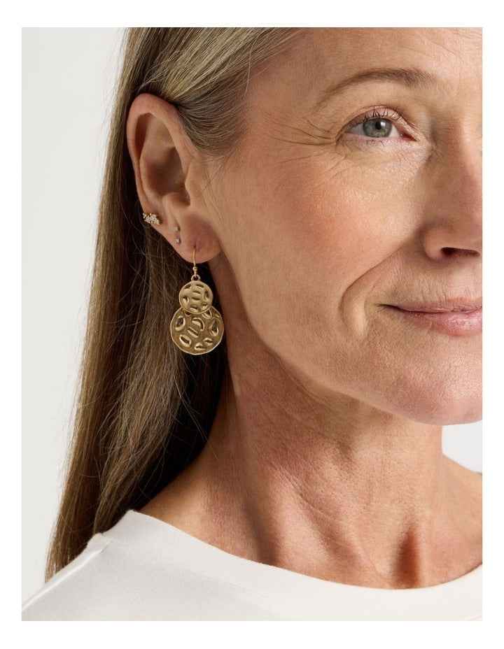 Hammered Earrings in Gold
