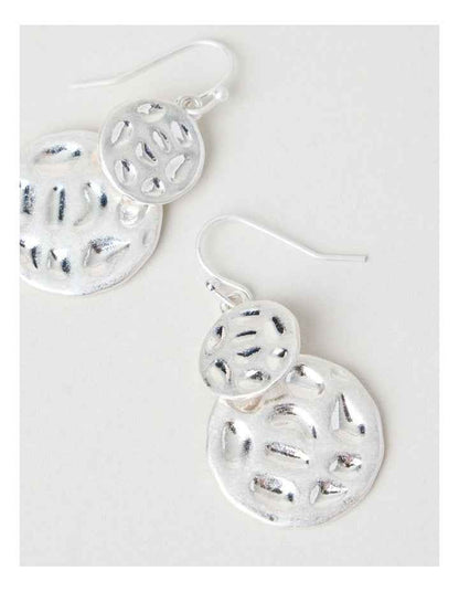 Hammered Earrings in Silver