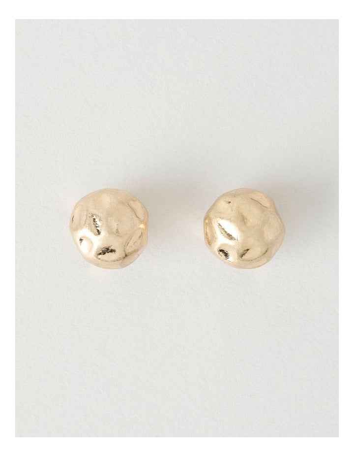 Hammered Stud Earrings in Gold
