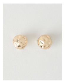 Hammered Stud Earrings in Gold