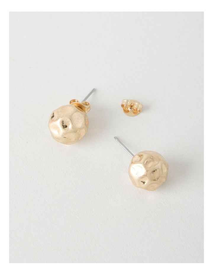 Hammered Stud Earrings in Gold