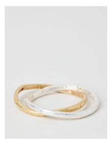 Two Tone Bracelets in Gold and Silver 2 Pack