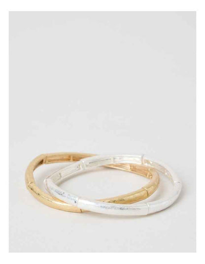 Two Tone Bracelets in Gold and Silver 2 Pack