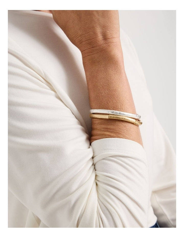 Two Tone Bracelets in Gold and Silver 2 Pack