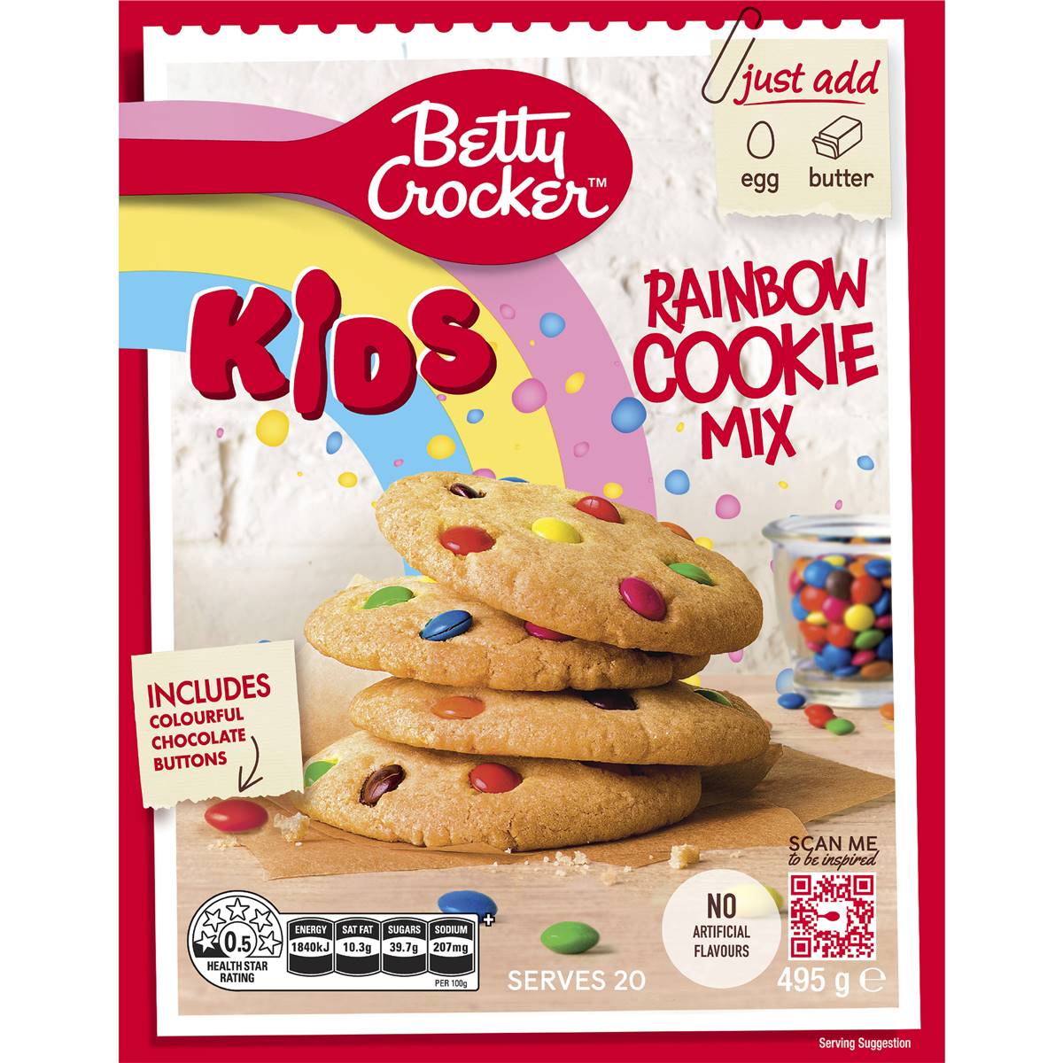 Betty Crocker Rainbow Cookie Mix 495g