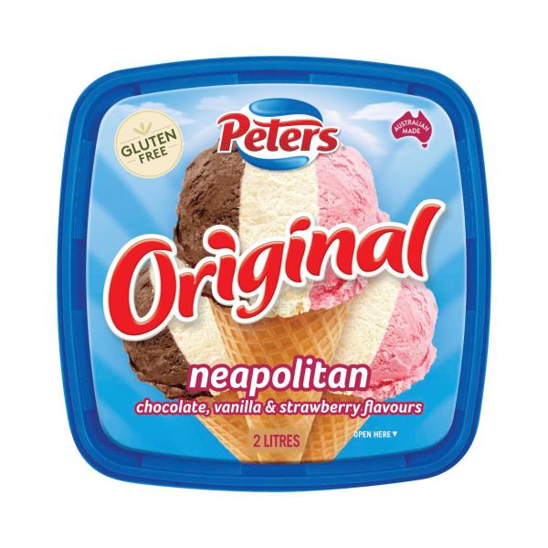 PETERS ORIGINAL NEAPOLITAN ICE CREAM 2 L