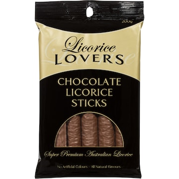 Licorice Lovers Chocolate Licorice Sticks 200g