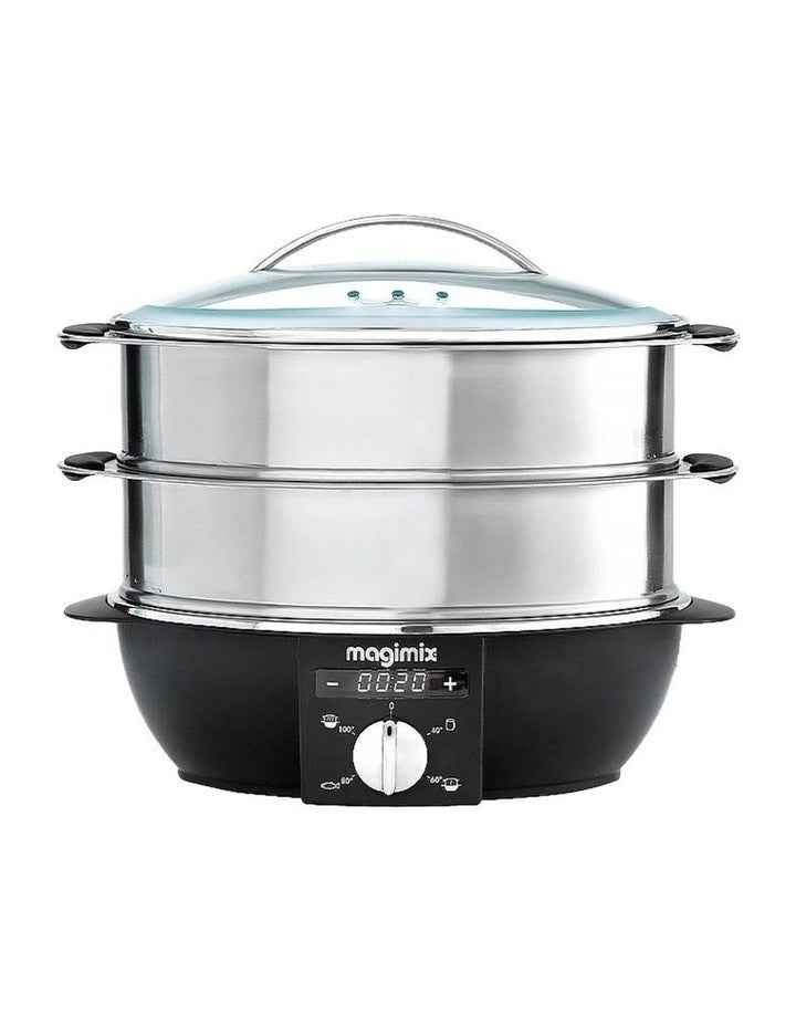 Multifunctional Steamer in Black & Mirror Chrome 11582au