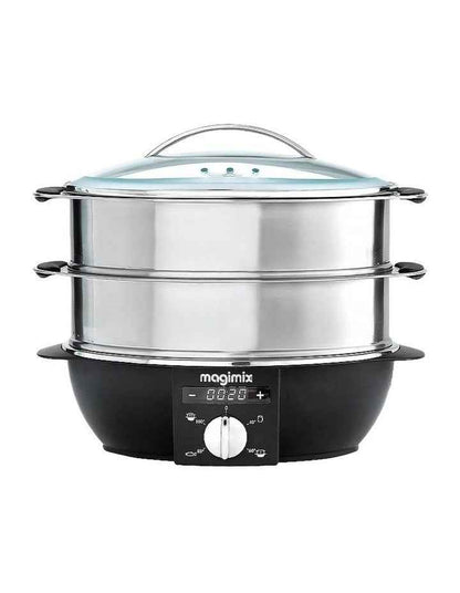 Multifunctional Steamer in Black & Mirror Chrome 11582au