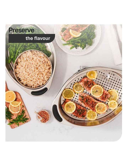 Multifunctional Steamer in Black & Mirror Chrome 11582au