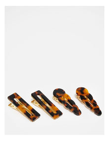 Wishes Tortoiseshell Hair Clip Set of 4