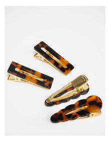 Wishes Tortoiseshell Hair Clip Set of 4
