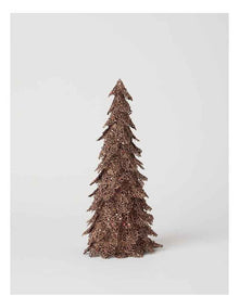 Harvest Glitter Triangle Leaf Table Tree Decoration in Bronze: 30cm
