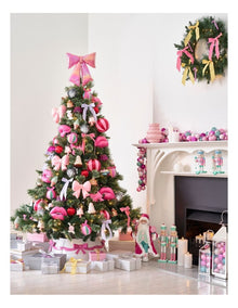Nostalgia Christmas Glass Vintage Stripe Bauble in Multi: 10cm