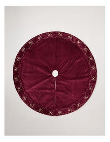 Heirloom Velvet Bows & Sequins Tree Skirt in Red: 120cm
