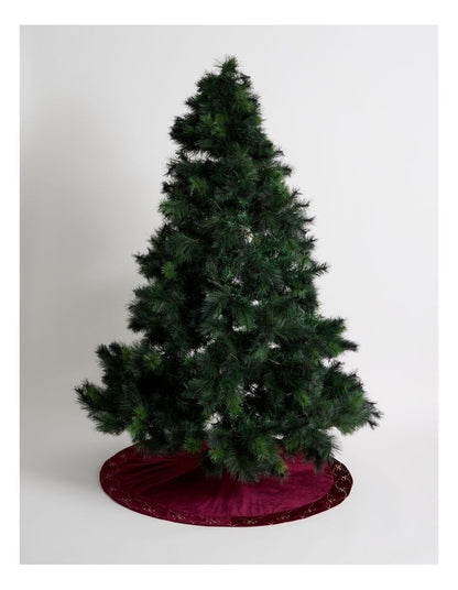 Heirloom Velvet Bows & Sequins Tree Skirt in Red: 120cm