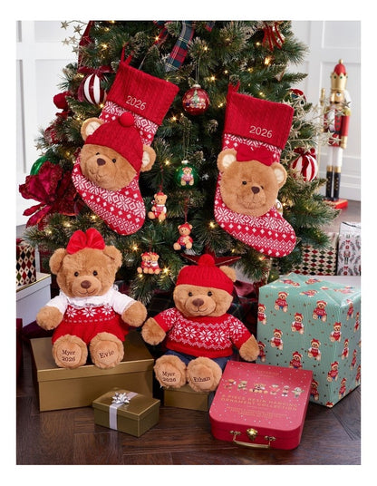 Heirloom Christmas 2026 Evie Charity Bear Felt Stocking in Multi: 42cm